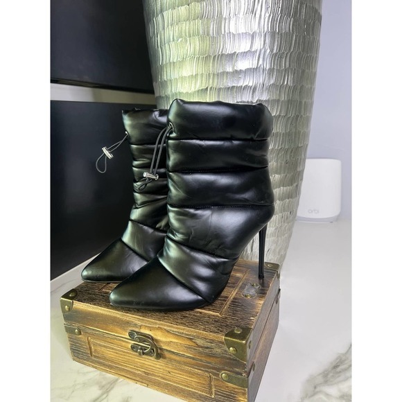 Steve Madden Quilted Stiletto Booties in Black - Picture 11 of 12